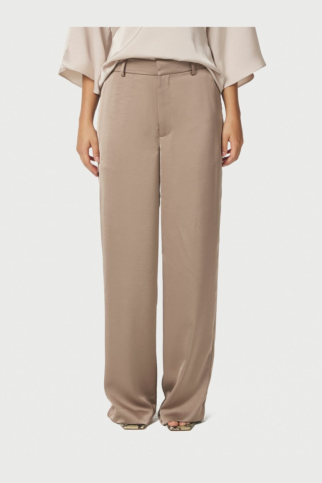 Neo Noir - Emmett Heavy Sateen Pants 164136 - 811 - Dark Taupe