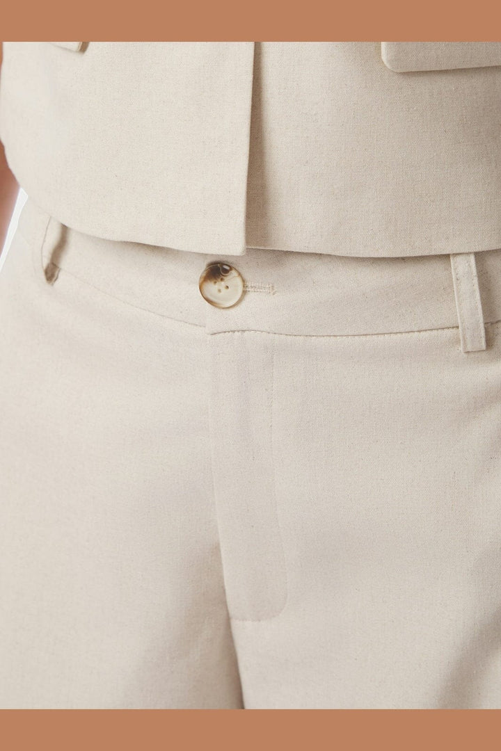 Neo Noir - Essiall Linen Pants 169044 - 122 - Creme