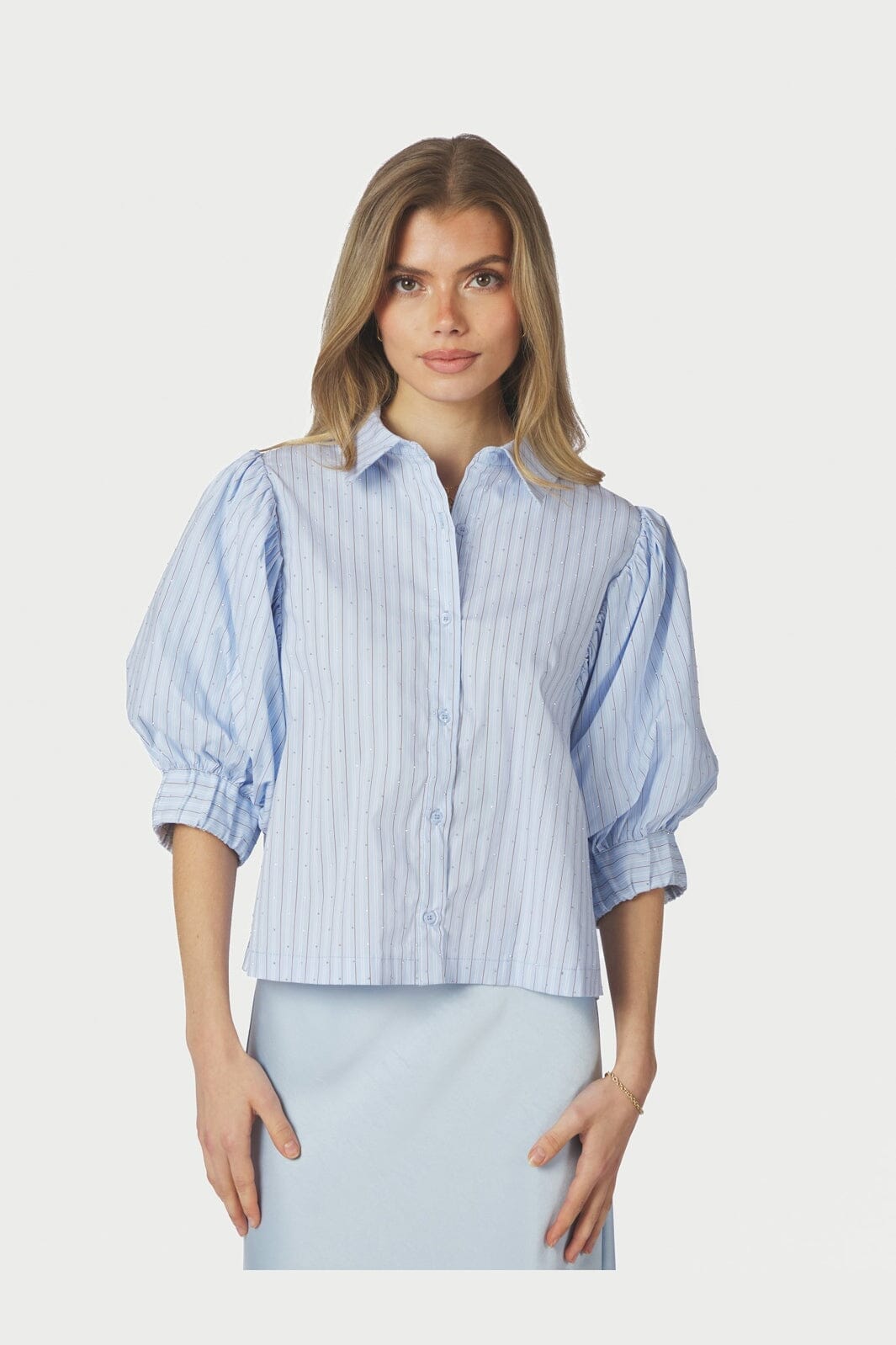 Neo Noir - Etta Stripe Stone Shirt 168625 - 145 - Light Blue