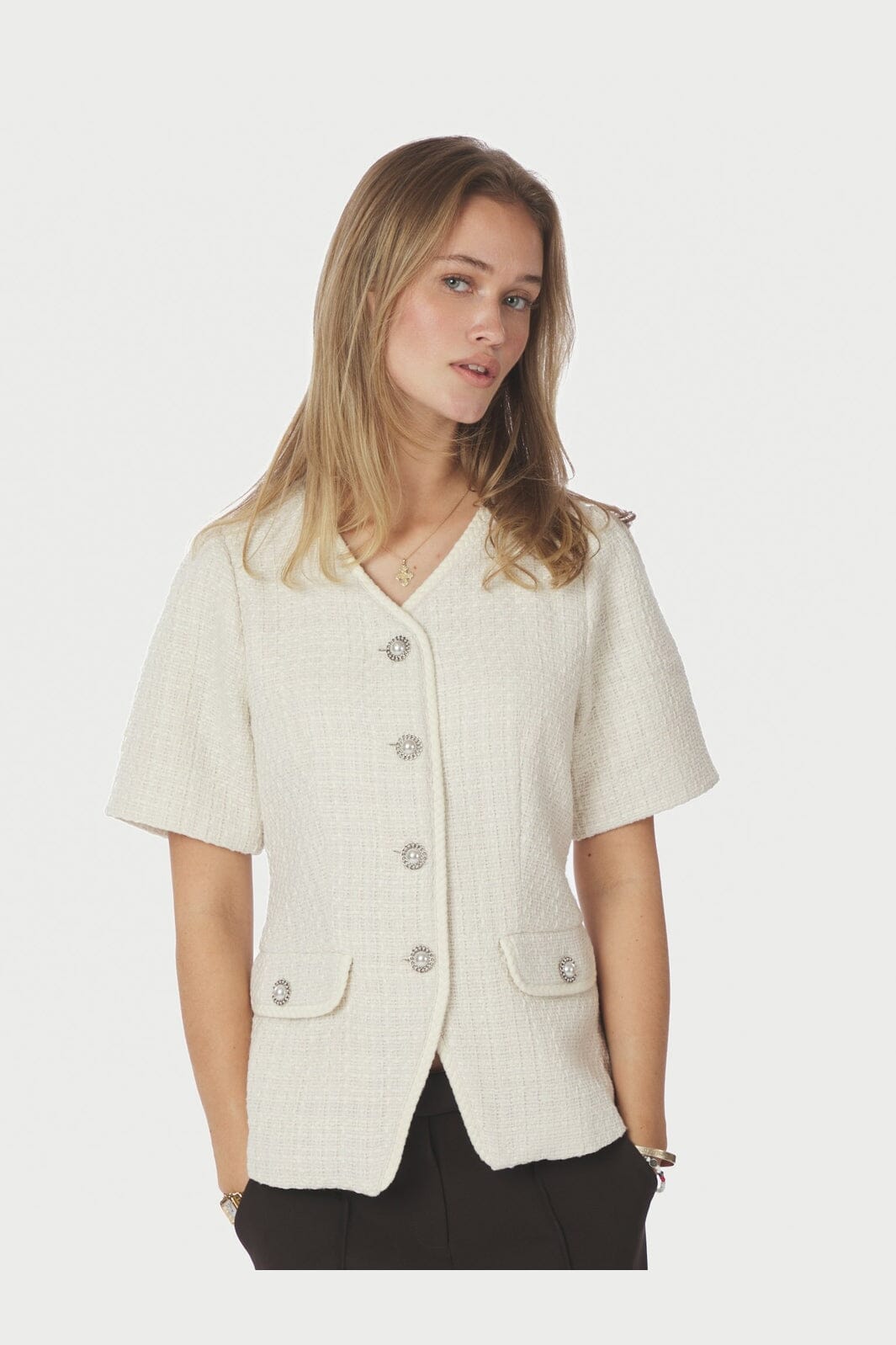Neo Noir - Faina Boucle Blouse 167541 - 121 - Off White