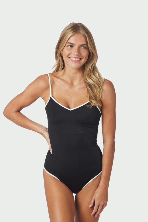 Neo Noir - Felice Solid Contrast Swimsuit 167795 - 727 - Black/White
