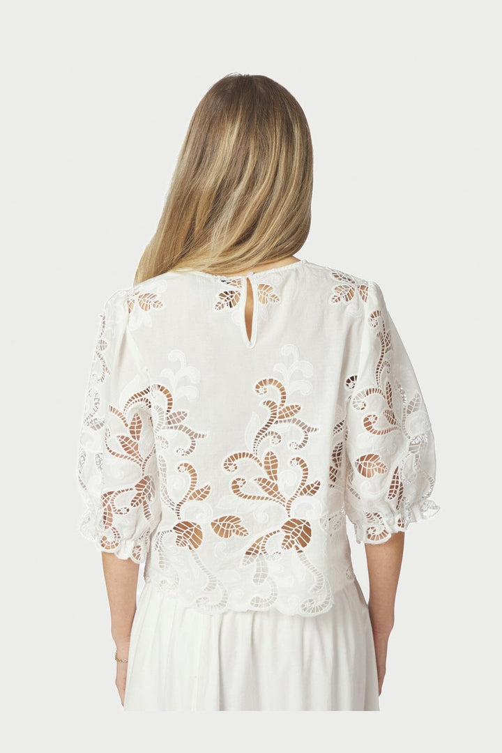 Neo Noir - Fia Embroidery Blouse 167834 - 120 - White