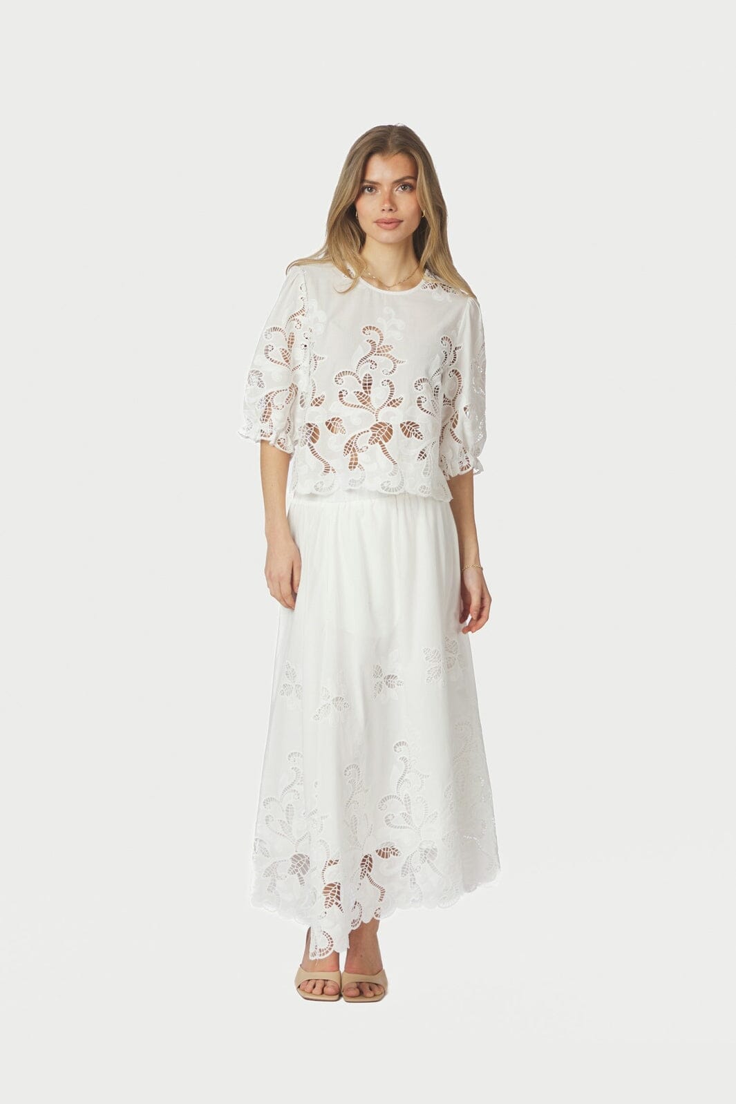 Neo Noir - Fia Embroidery Blouse 167834 - 120 - White