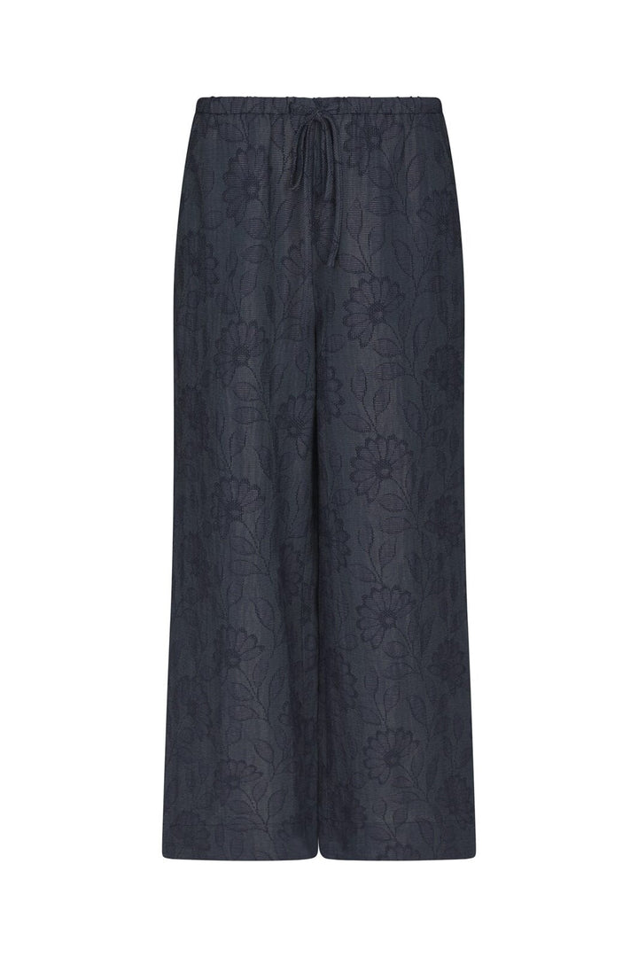 Neo Noir - Heifa Flower Stripe Pants 168495 - 534 - Dark Blue