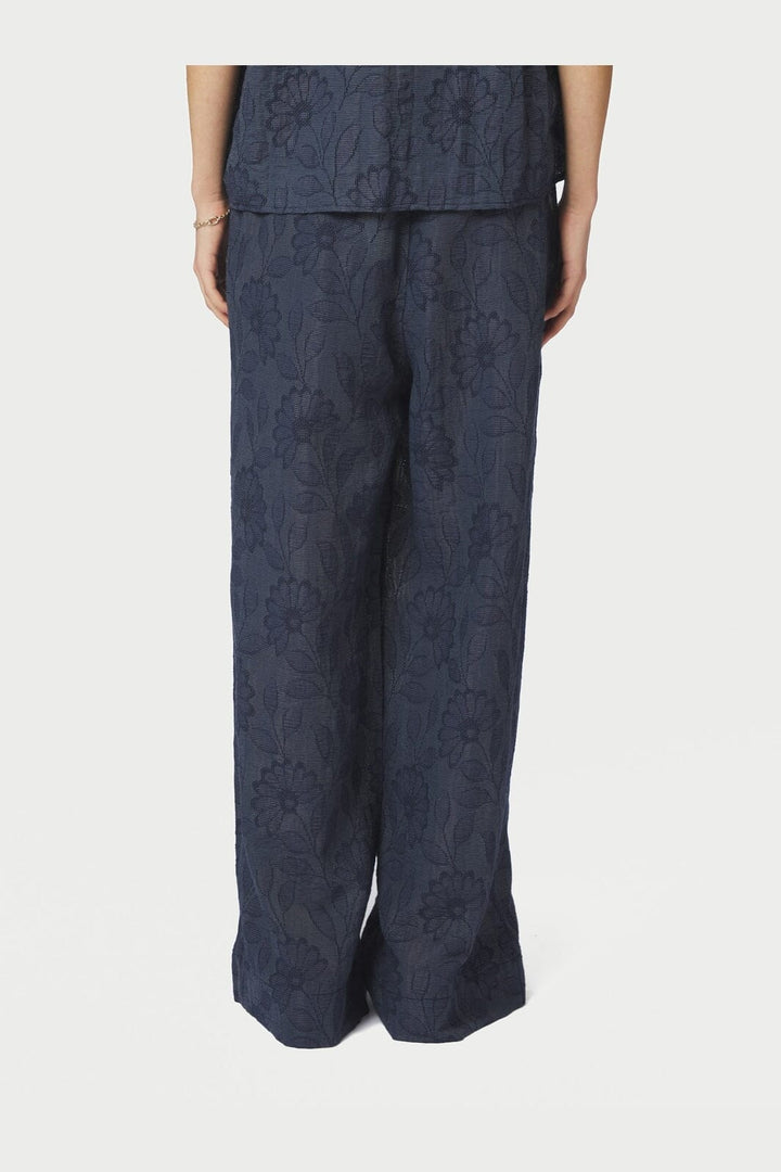 Neo Noir - Heifa Flower Stripe Pants 168495 - 534 - Dark Blue
