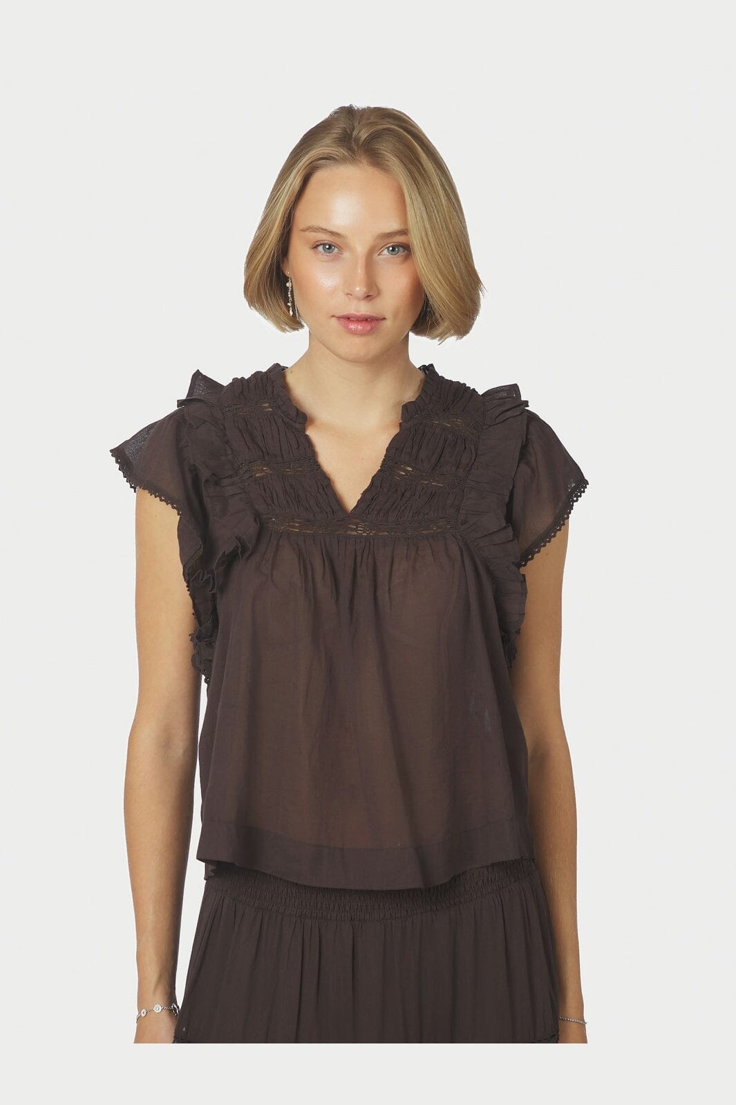 Neo Noir - Jayla S Voile Top 159881 - 676 - Dark Brown