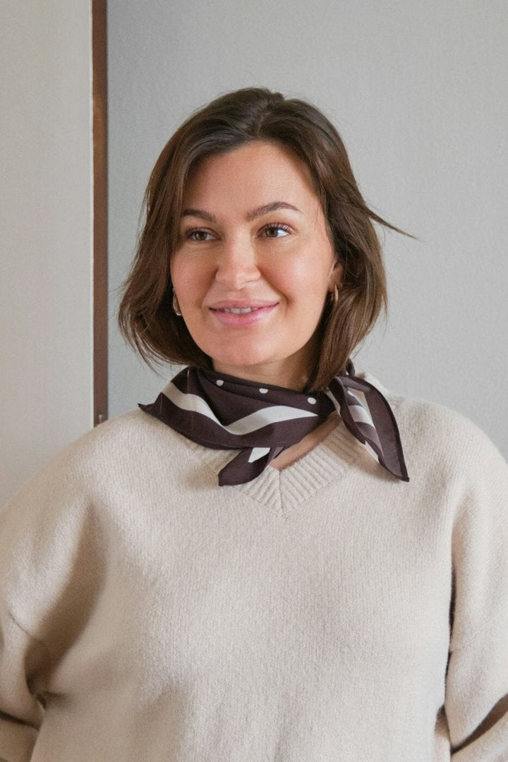 Neo Noir - Judy Dot Scarf 168236 - 676 - Dark Brown Tørklæder 