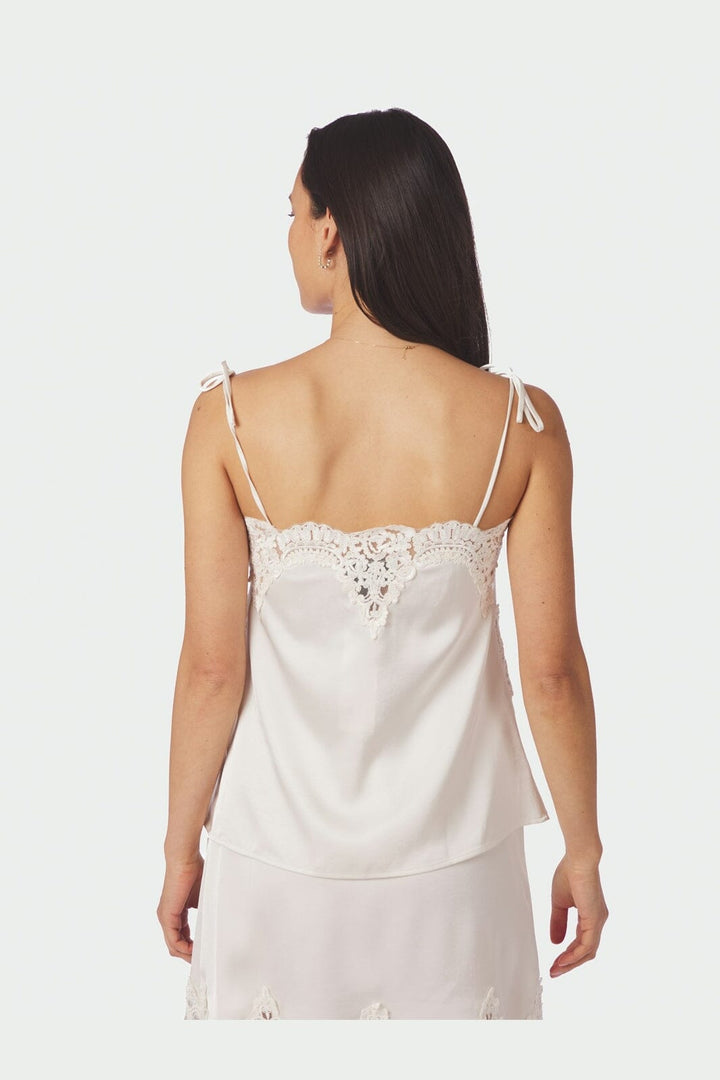 Neo Noir - Kaela Heavy Sateen Lace Top 168290 - 621 - Pearl