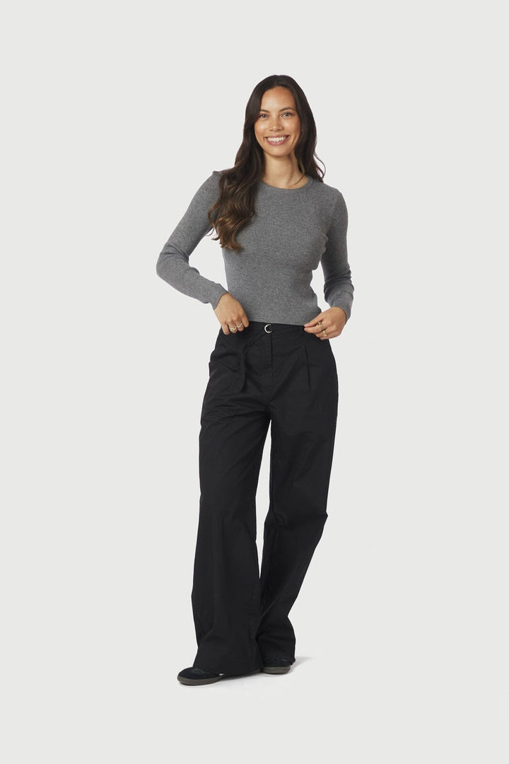 Neo Noir - Kirrera Knit Blouse 166614 - 107 - Dark Grey Melange