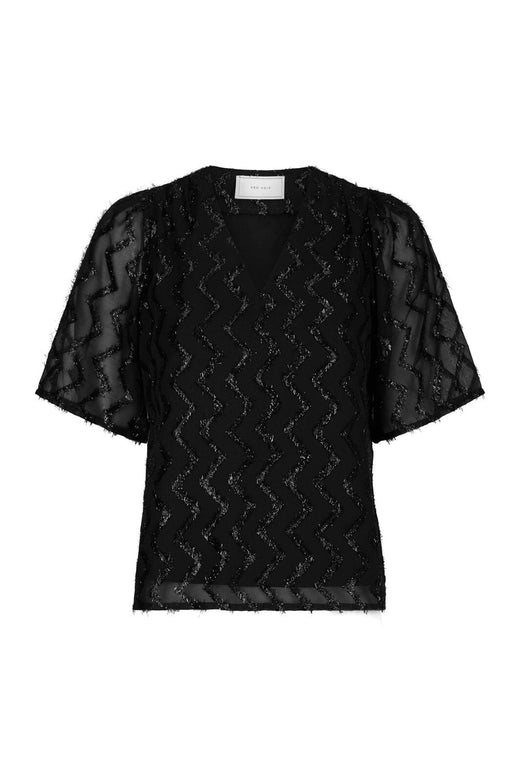 Neo Noir - Largo Chevron Glitz Blouse 171125 - 100 - Black