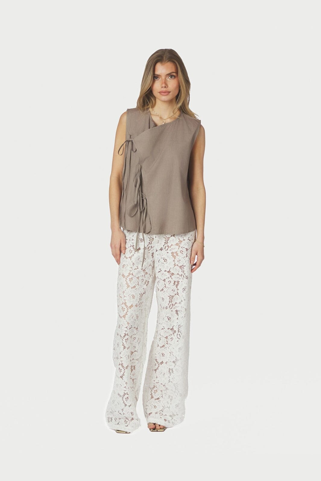 Neo Noir - Lasa C Poplin Top 168962 - 214 - Taupe