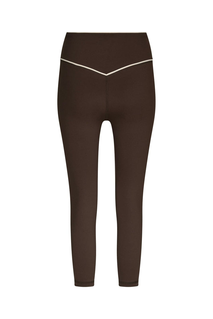 Neo Noir - Lea Wrap Contrast Capri Pants 170725 - 676 - Dark Brown