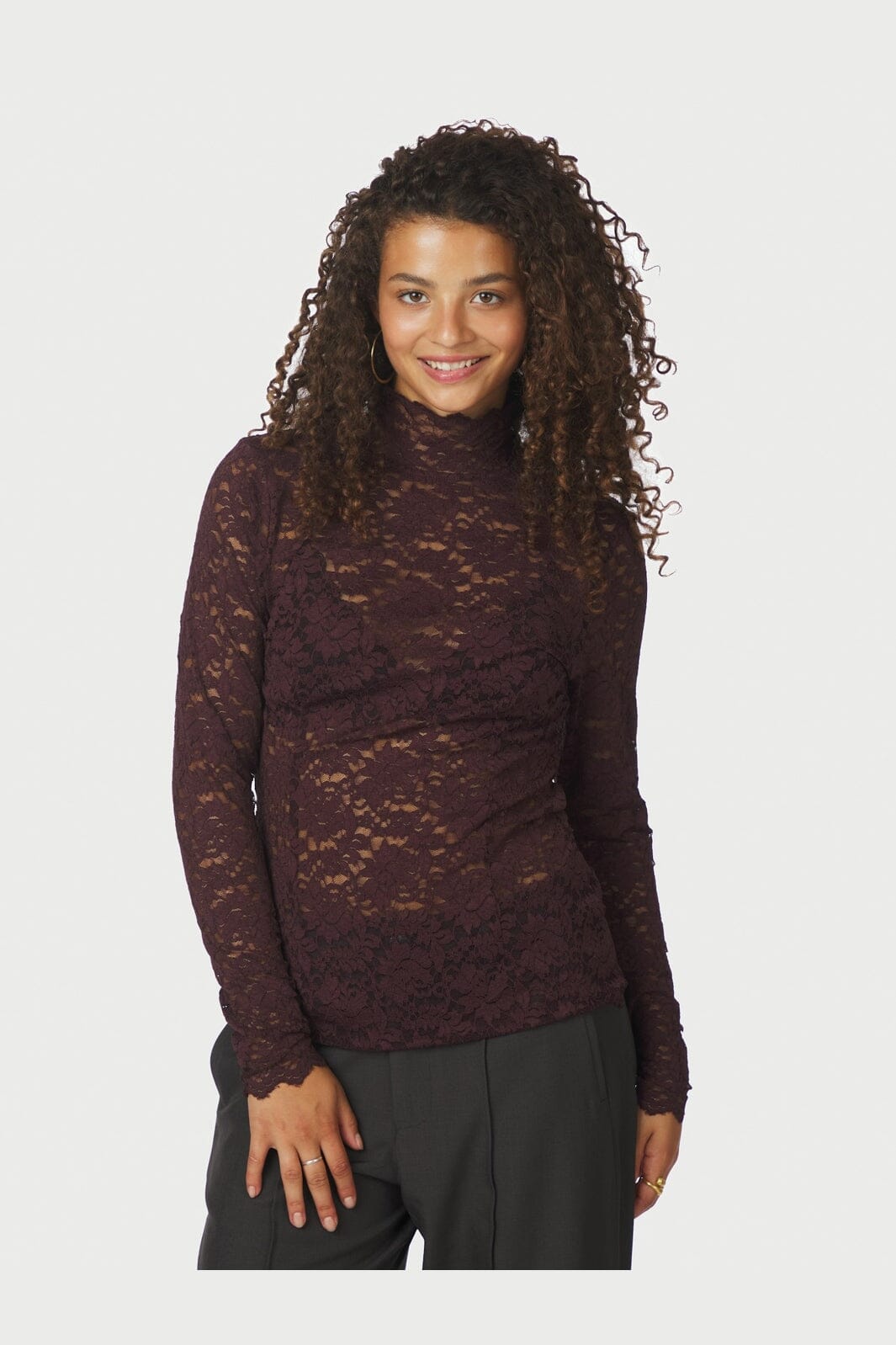 Neo Noir - Liza Laceflower Blouse 161473 - 174 - Burgundy