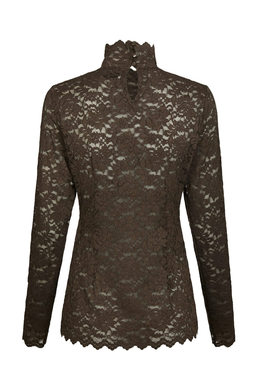 Neo Noir - Liza Laceflower Blouse 161473 - 584 - Chocolate Brown