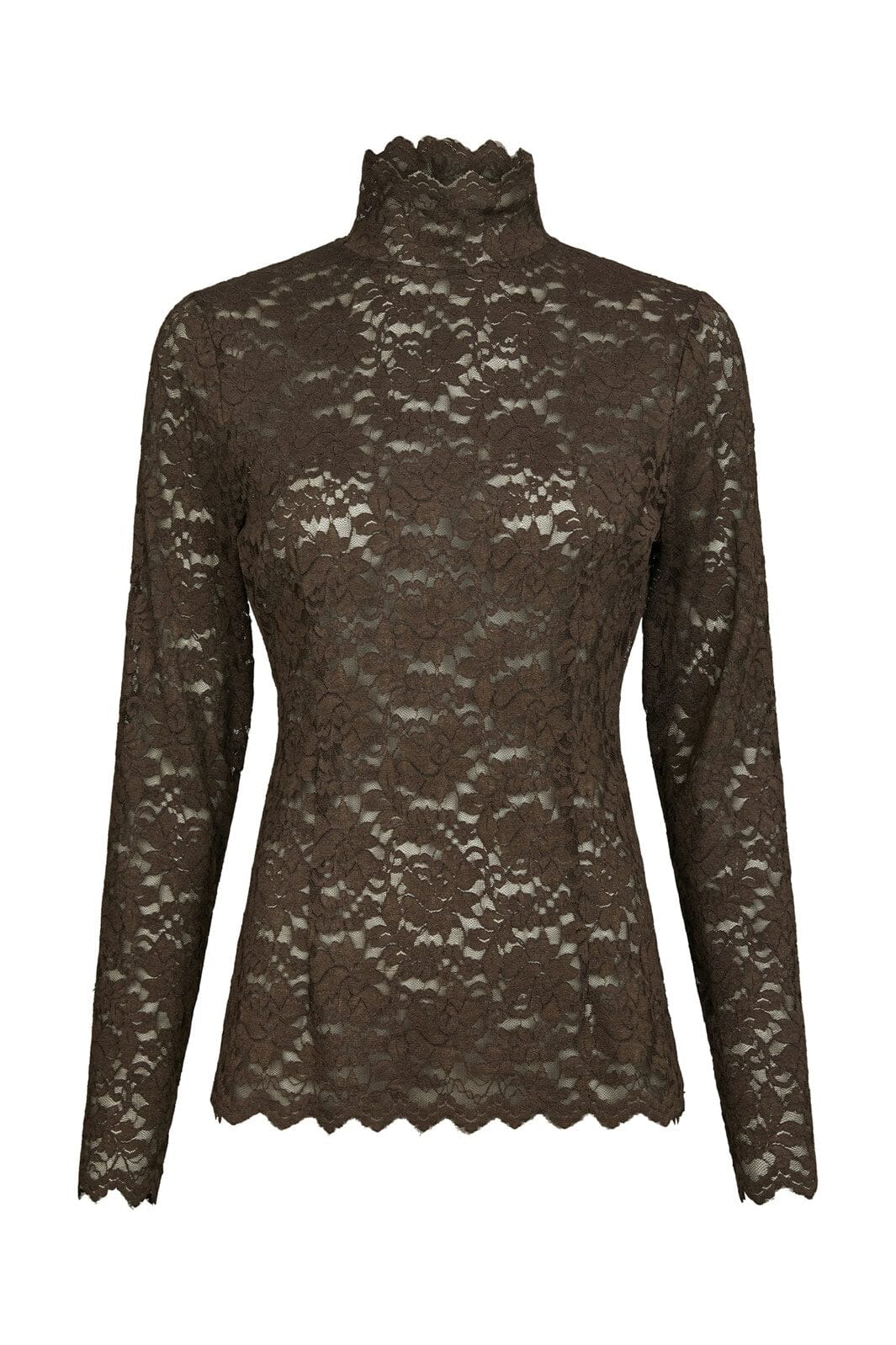 Neo Noir - Liza Laceflower Blouse 161473 - 584 - Chocolate Brown
