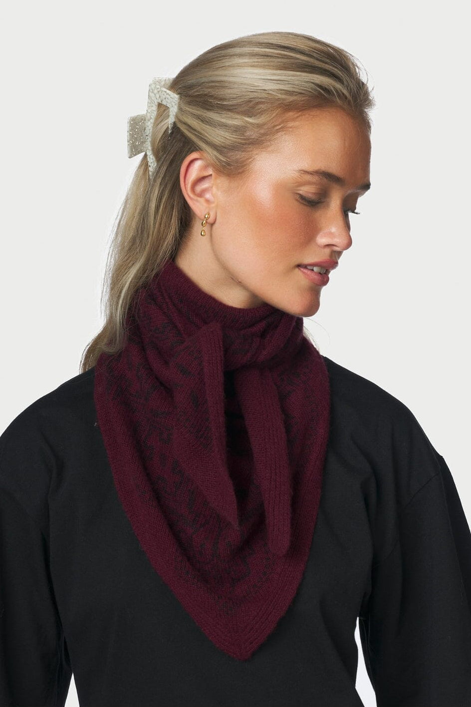 Neo Noir - Lolana Paisley Knit Scarf 170741 - 682 - Wine