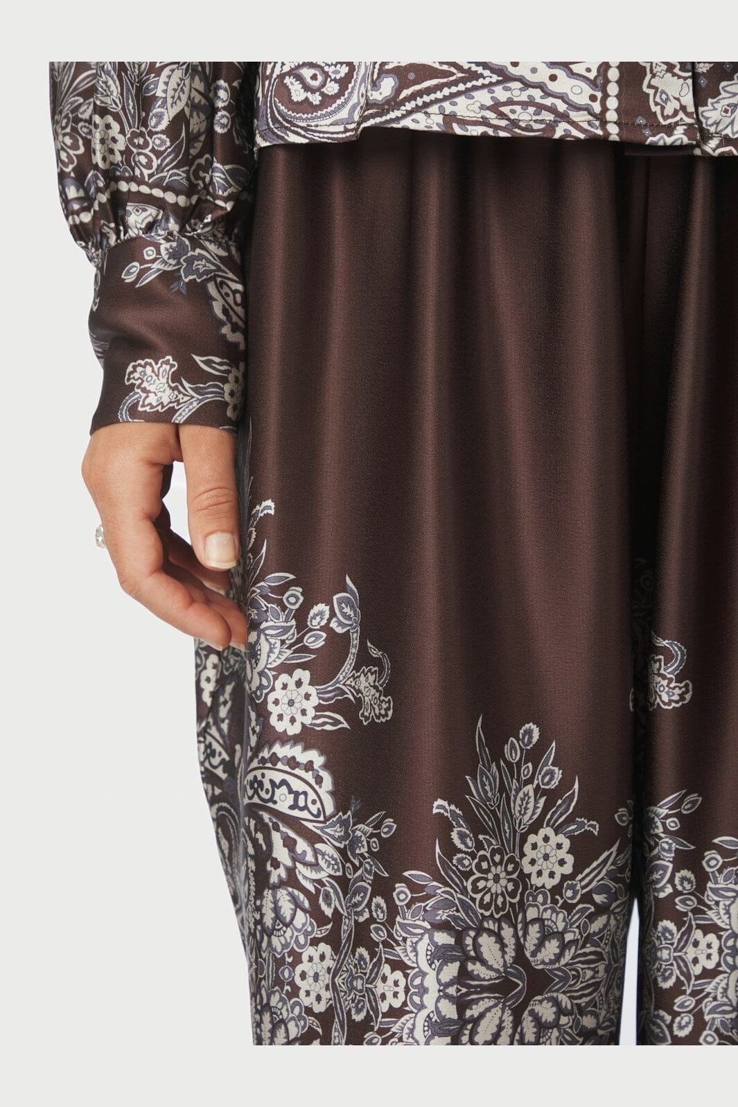Neo Noir - Lunet Paisley Border Pants 167274 - 676 - Dark Brown