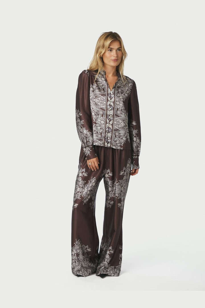 Neo Noir - Lunet Paisley Border Pants 167274 - 676 - Dark Brown