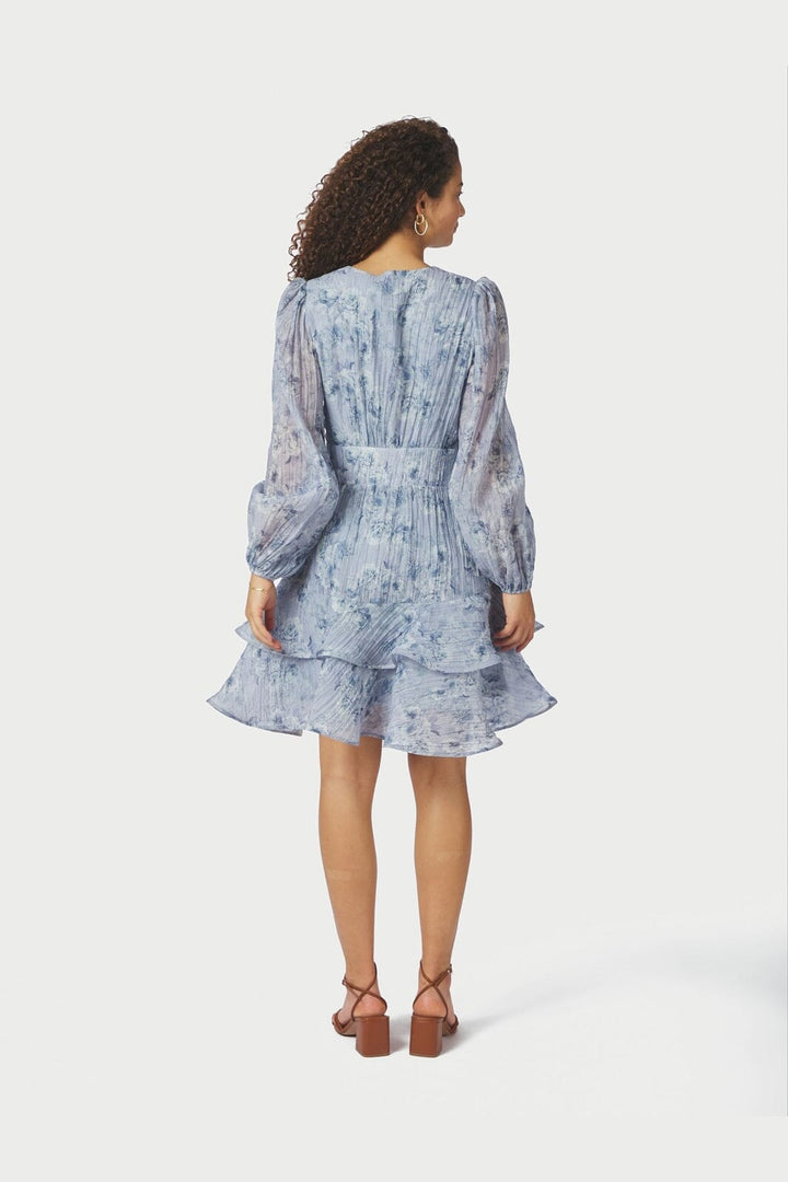 Neo Noir - Mabella Crepe Print Dress 167703 - 142 - Dusty Blue