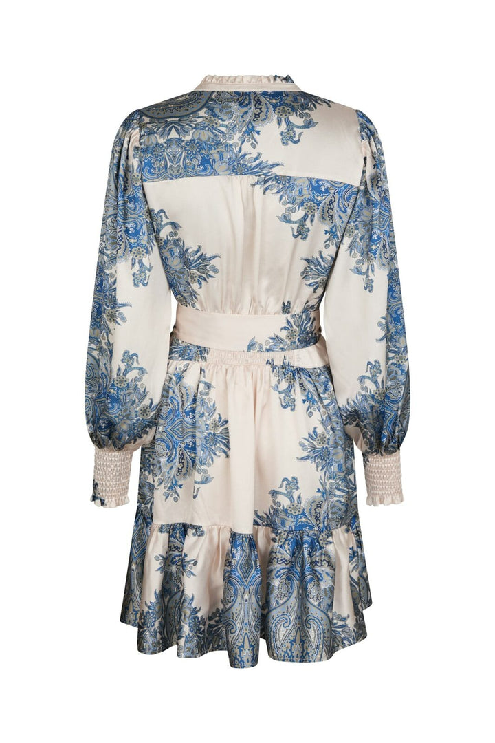 Neo Noir - Malfida Paisley Border Dress 166210 - 348 - Ash Blue