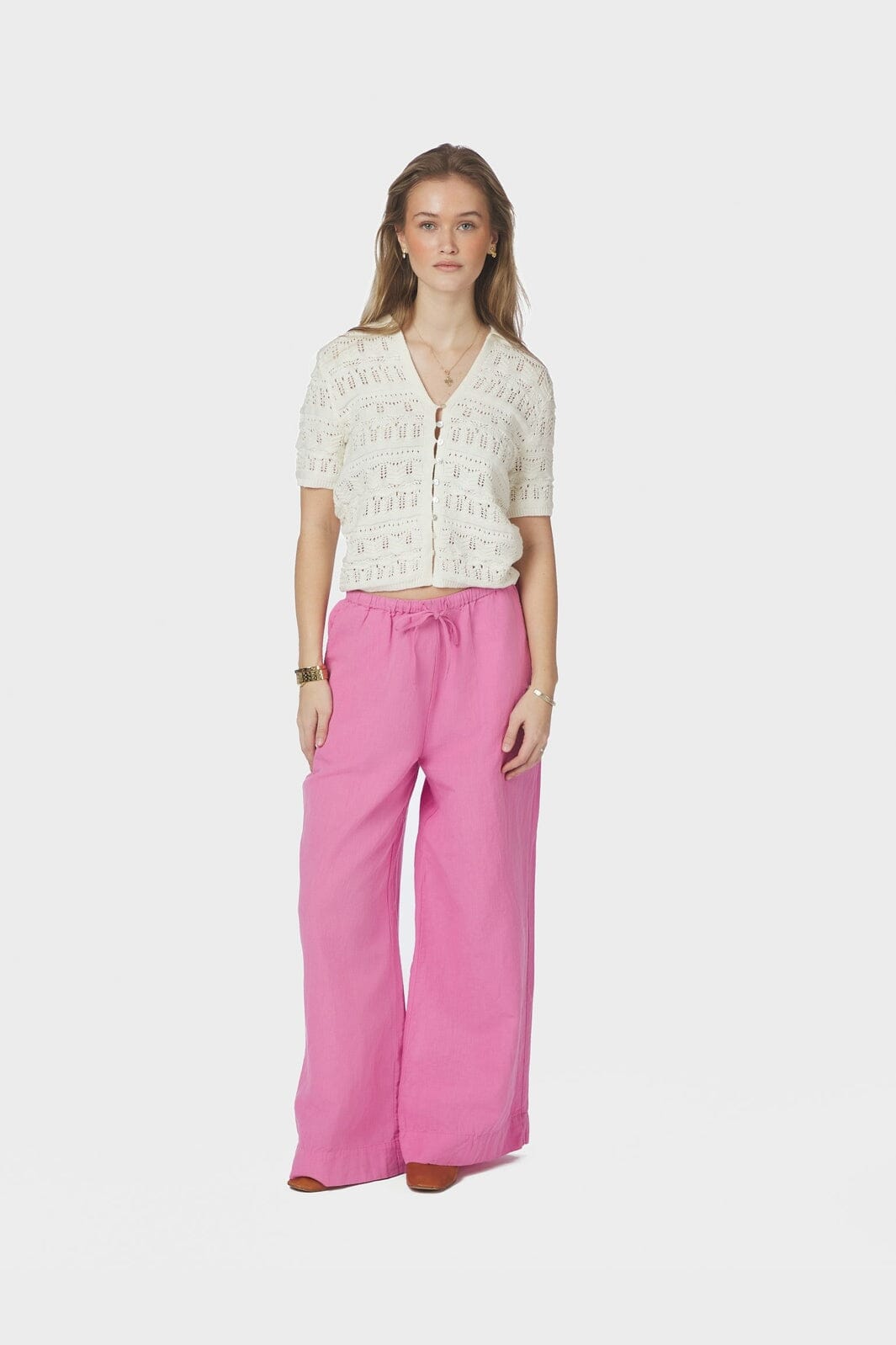 Neo Noir - Marisini Stitch Polo Knit Top 165940 - 121 - Off White