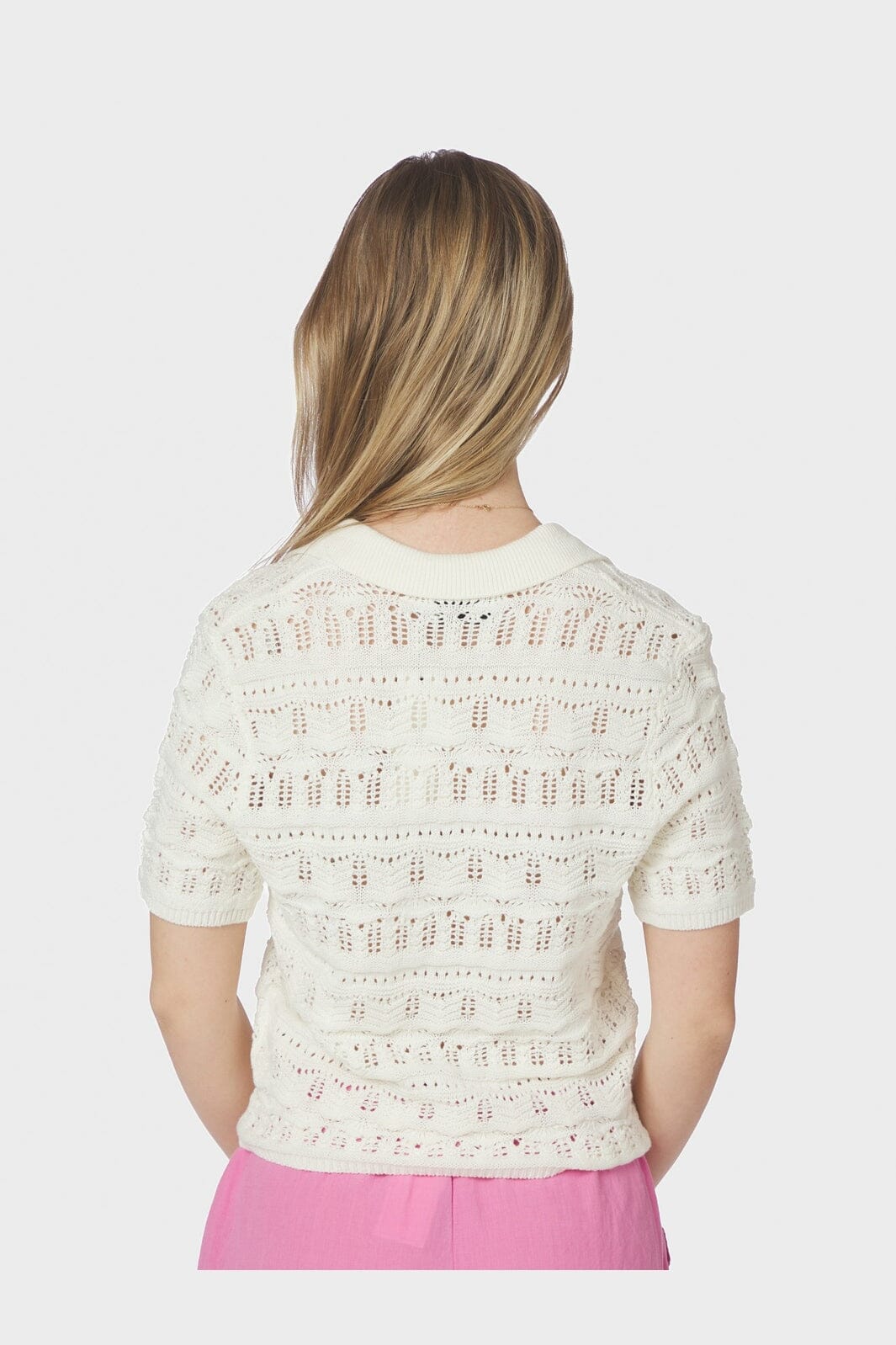 Neo Noir - Marisini Stitch Polo Knit Top 165940 - 121 - Off White