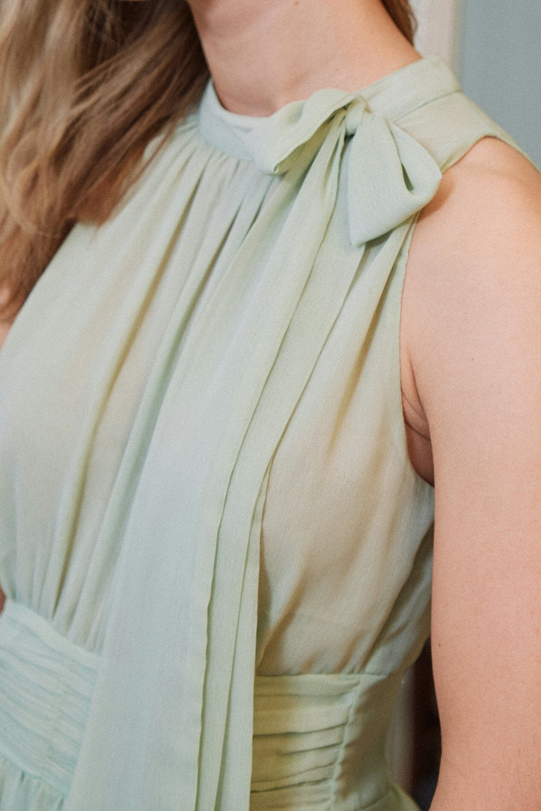 Neo Noir - Marli Solid Chiffon Dress 165640 - 154 - Light Green Kjoler 