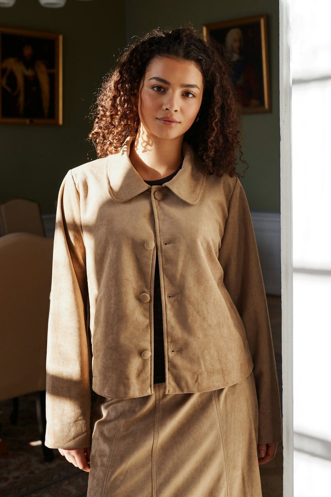 Neo Noir - Nilo Faux Suede Jacket 165954 - 213 - Sand Jakker 