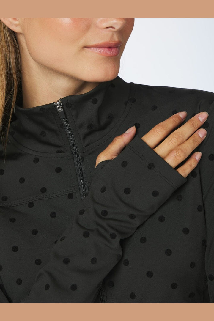 Neo Noir - Nolana Dot Zip Blouse 169858 - 100 - Black