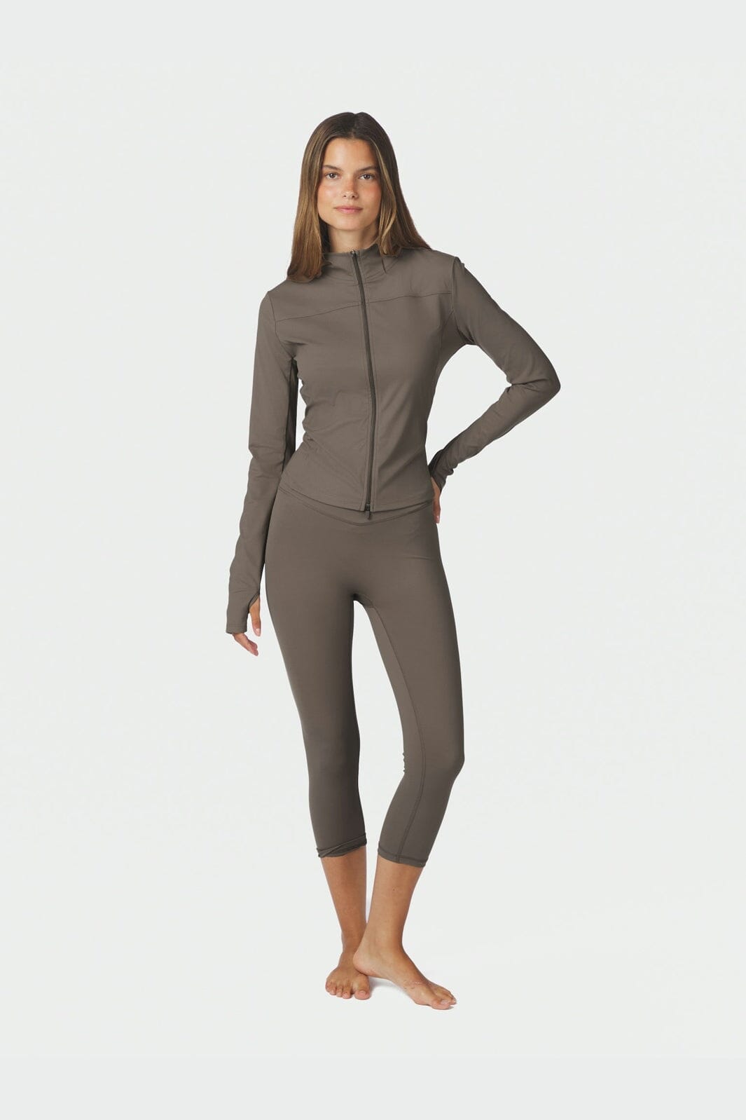Neo Noir - Nolana Zip Blouse 167175 - 492 - Mushroom