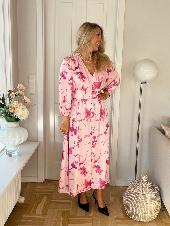 Neo Noir - Olana Fading Flower Dress 169136 - 170 - Pink Kjoler 