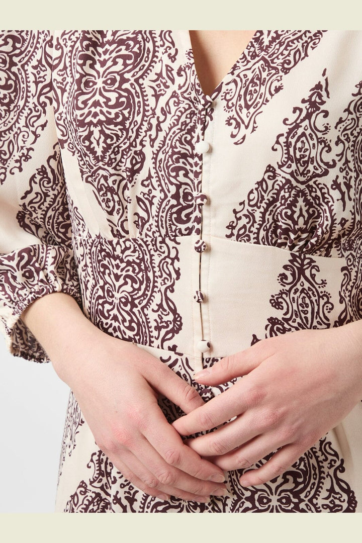 Neo Noir - Olana Paisley Drop Dress 166207 - 174 - Burgundy