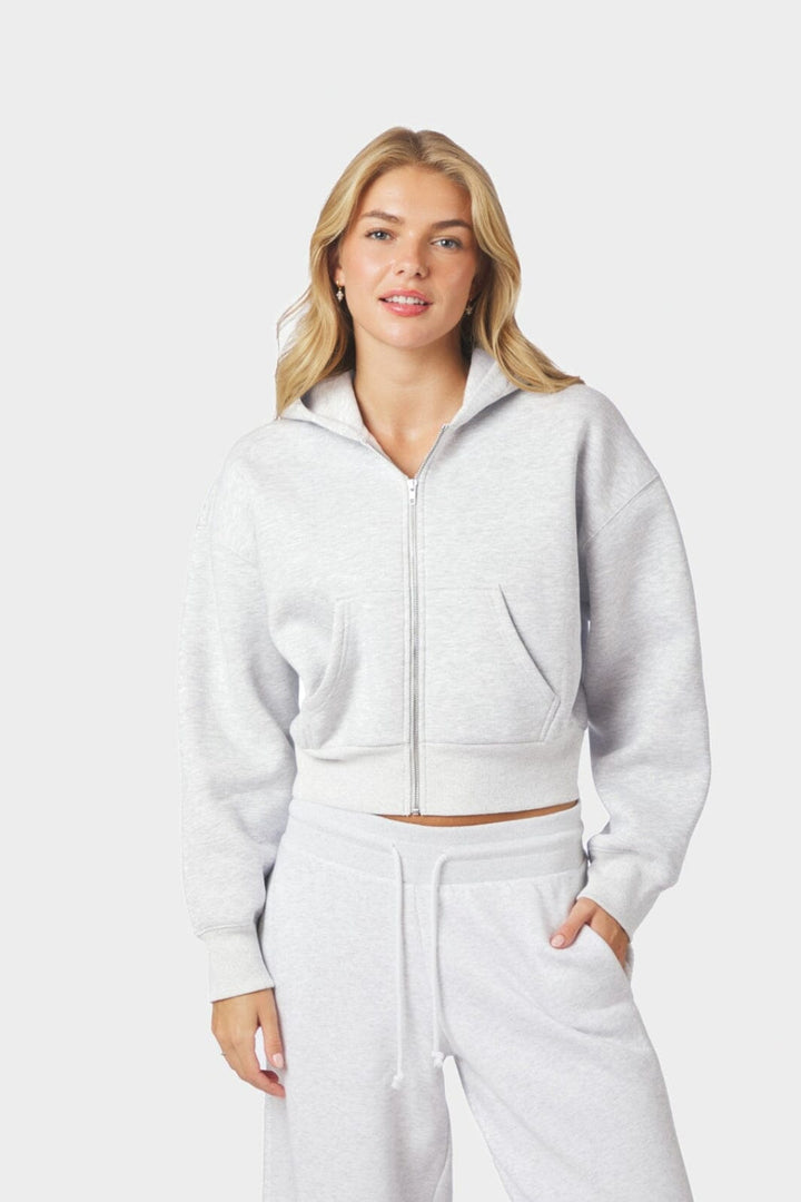 Neo Noir - Oliana Zipper Hoodie 169054 - 103 - Light Grey Melange