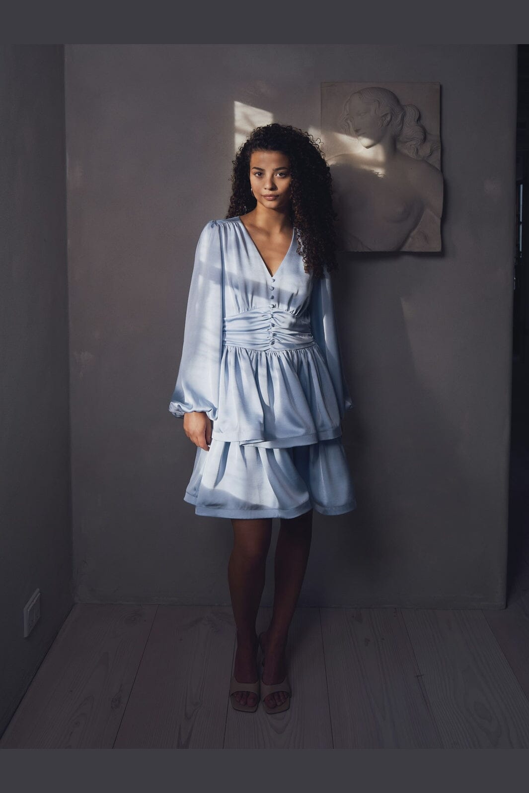 Neo Noir - Rivana Heavy Sateen Dress 168847 - 145 - Light Blue