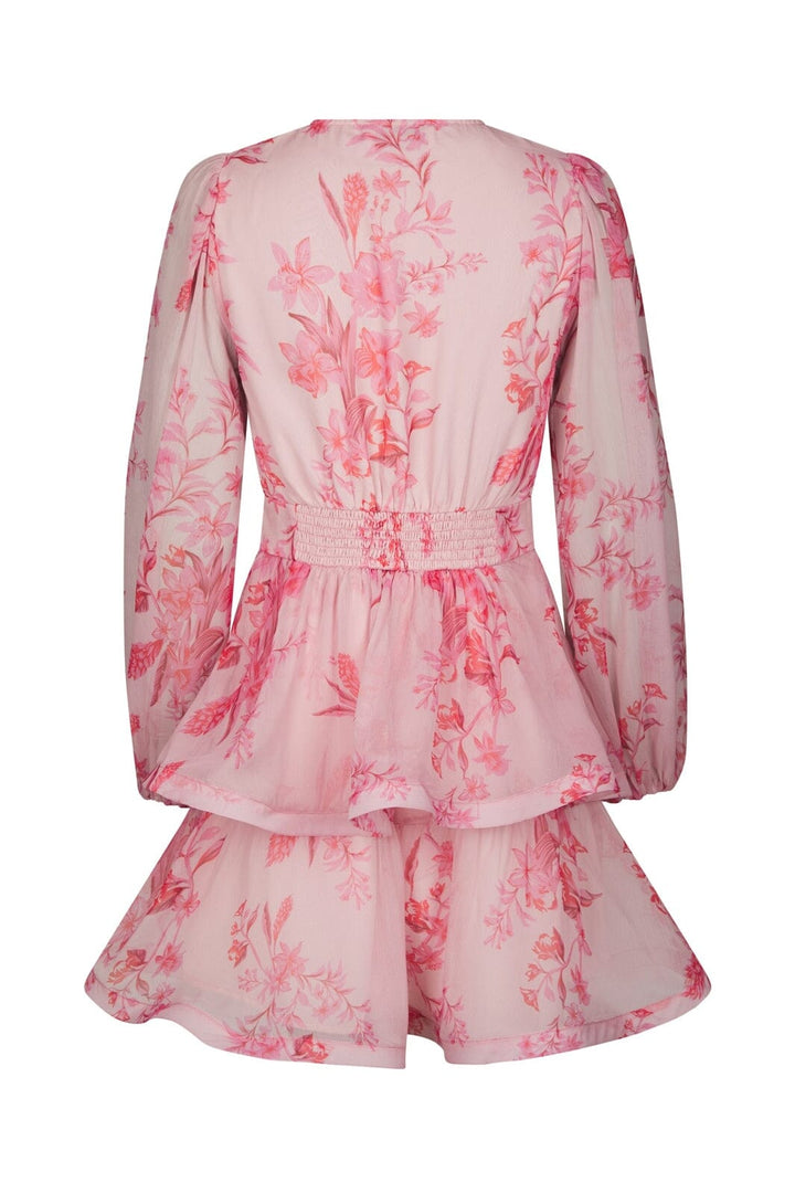 Neo Noir - Rivana Print Chiffon Dress 168848 - 170 - Pink