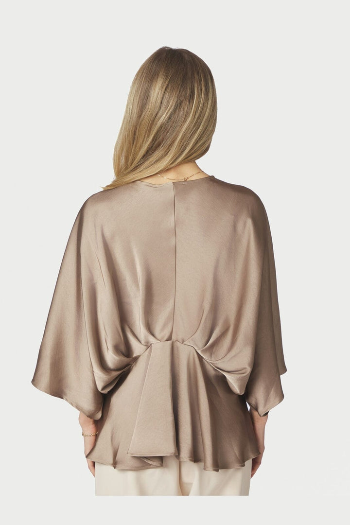 Neo Noir - Rivina Heavy Sateen Blouse 168095 - 811 - Dark Taupe