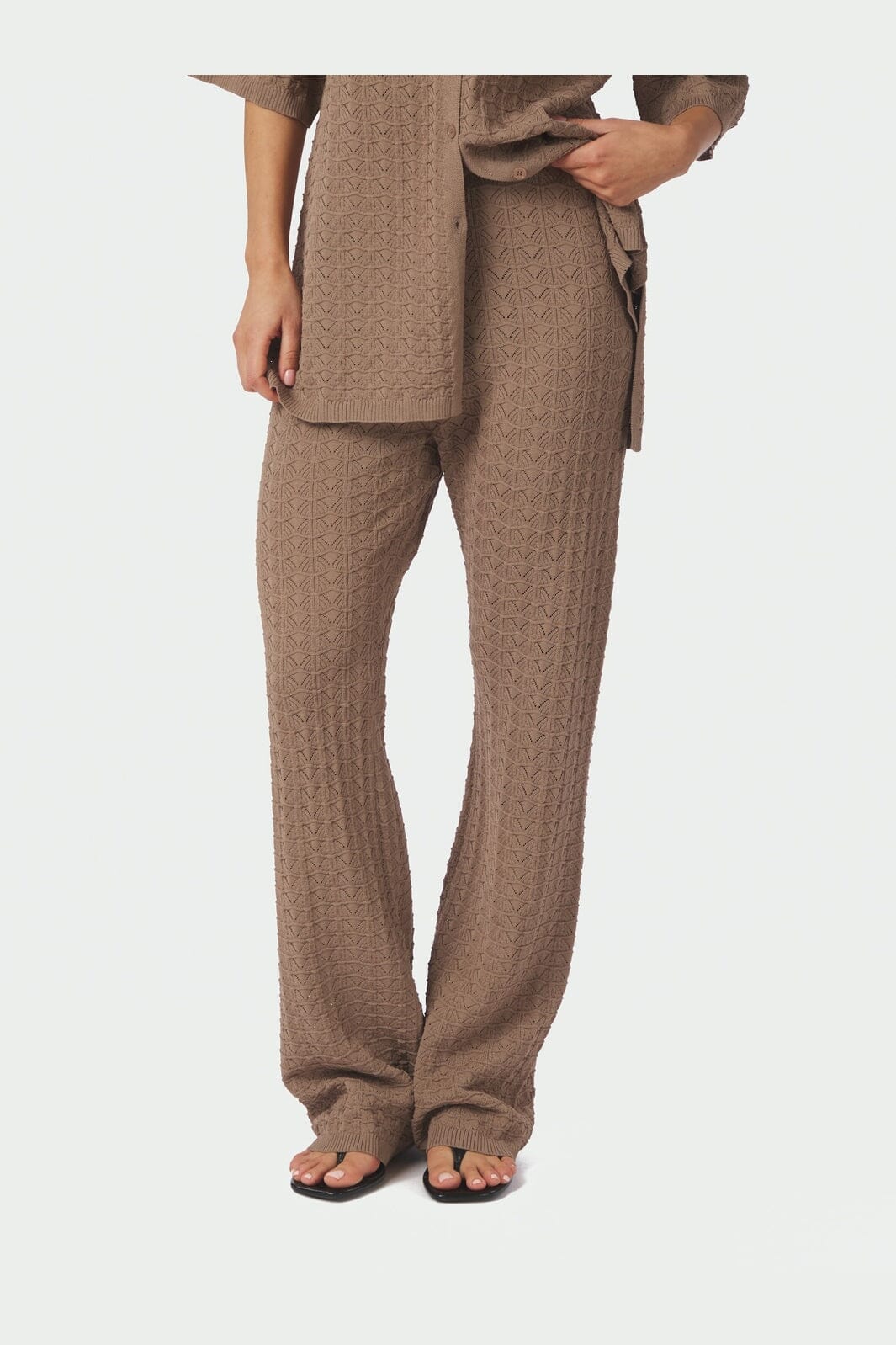 Neo Noir - Rizzy Fine Crochet Pants 168328 - 214 - Taupe