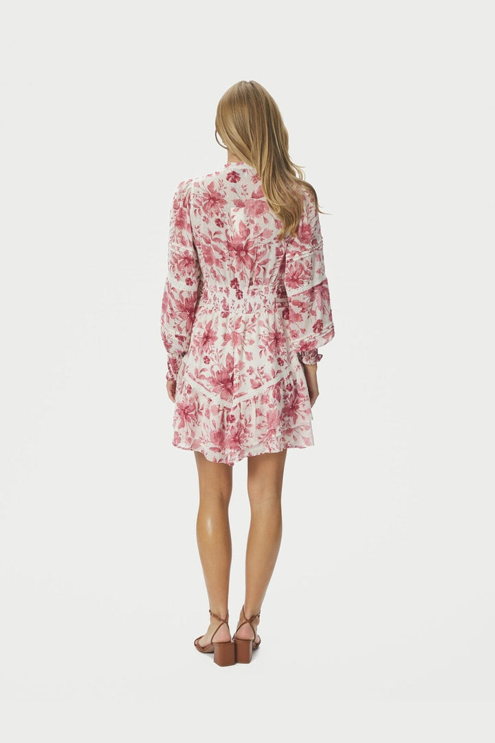 Neo Noir - Roberta Flower Print Dress 168697 - 823 - Evening Rose