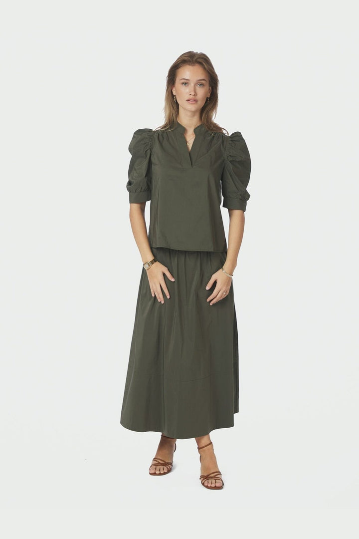 Neo Noir - Roella Poplin Blouse 164283 - 151 - Army