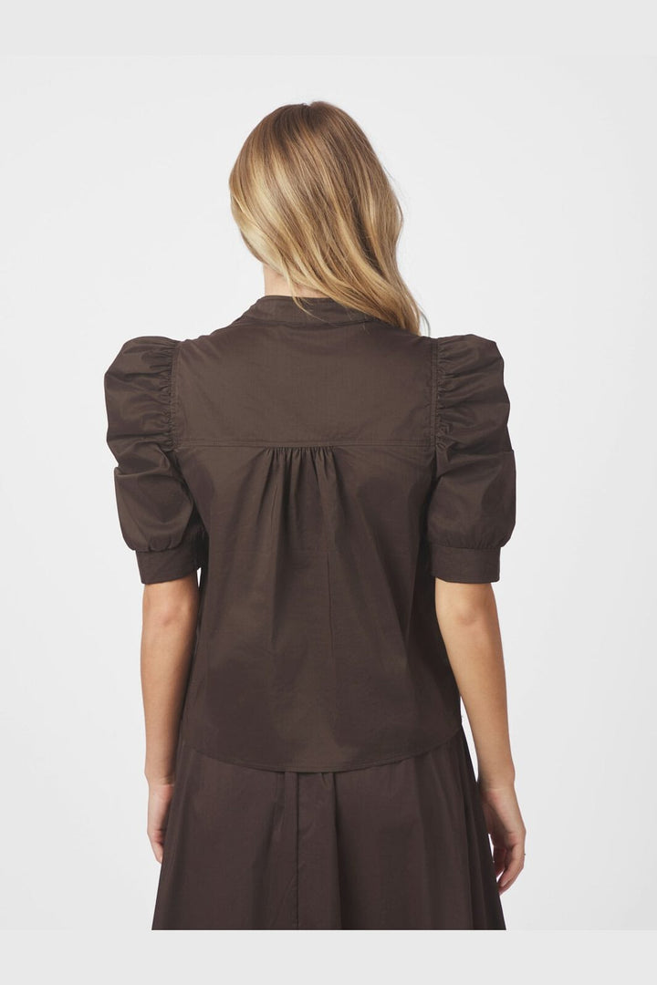 Neo Noir - Roella Poplin Blouse 164283 - 584 - Chocolate Brown