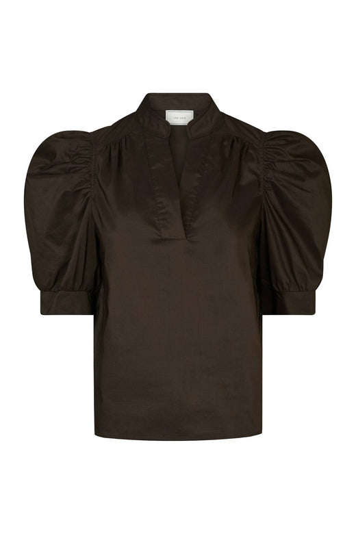 Neo Noir - Roella Poplin Blouse 164283 - 584 - Chocolate Brown