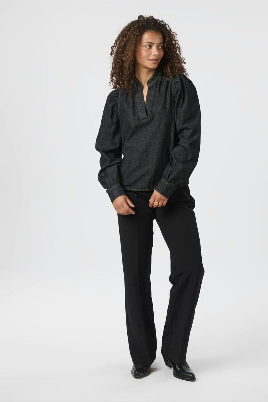 Neo Noir - Rosslyn Denim Blouse 164285 - 534 - Dark Blue