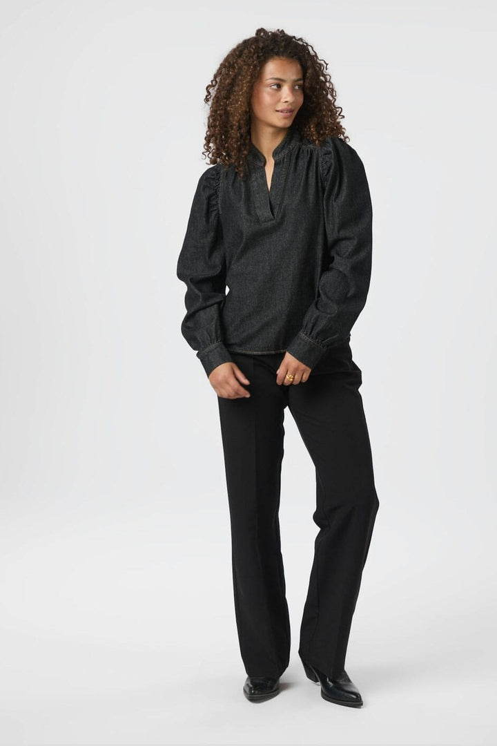 Neo Noir - Rosslyn Denim Blouse 164285 - 534 - Dark Blue