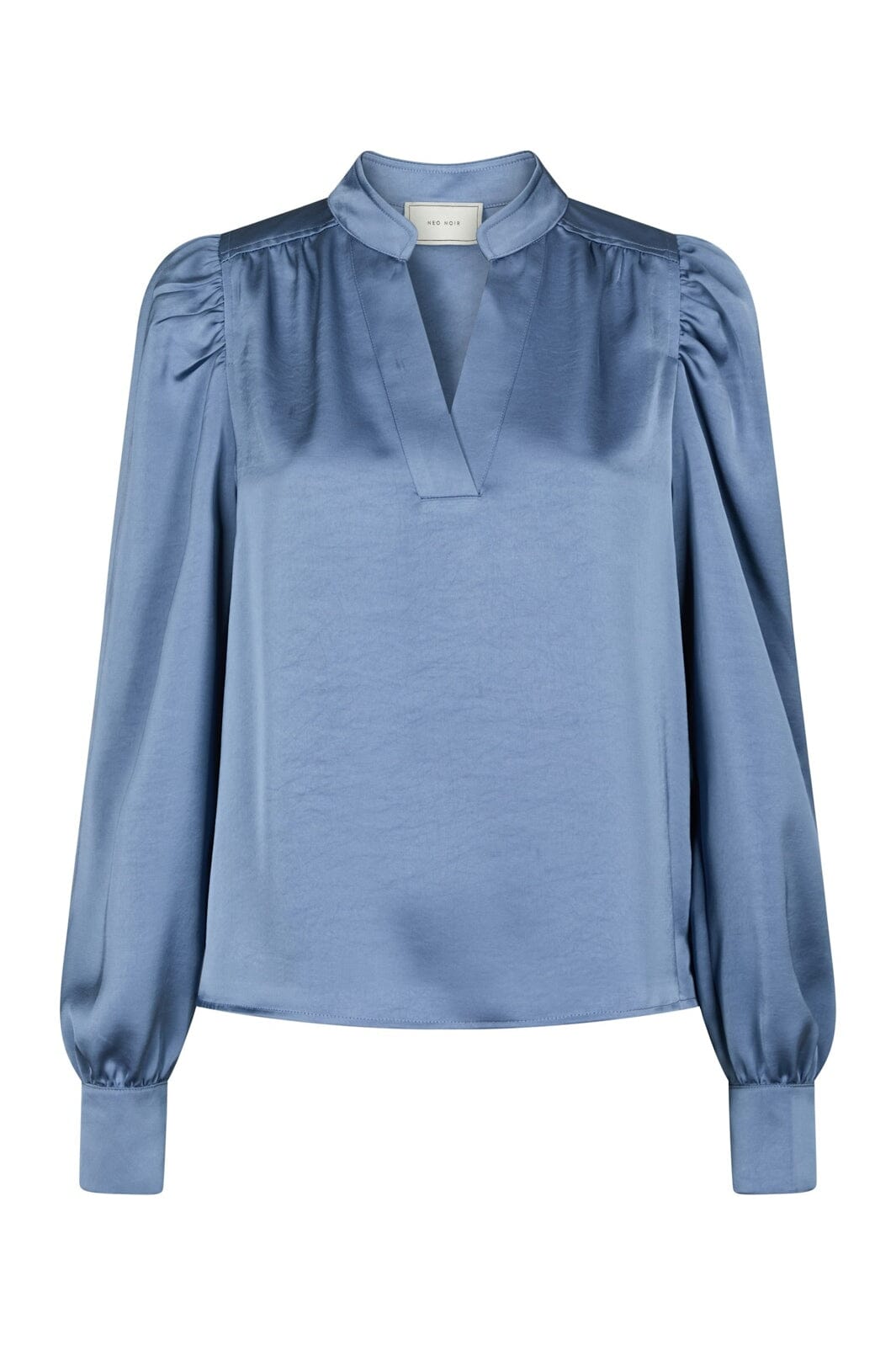 Neo Noir - Rosslyn Heavy Sateen Blouse 163769 - 407 - Smoke Blue