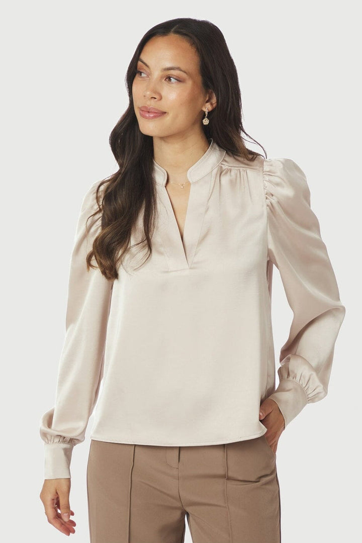 Neo Noir - Rosslyn Heavy Sateen Blouse 163769 - 720 - Champagne