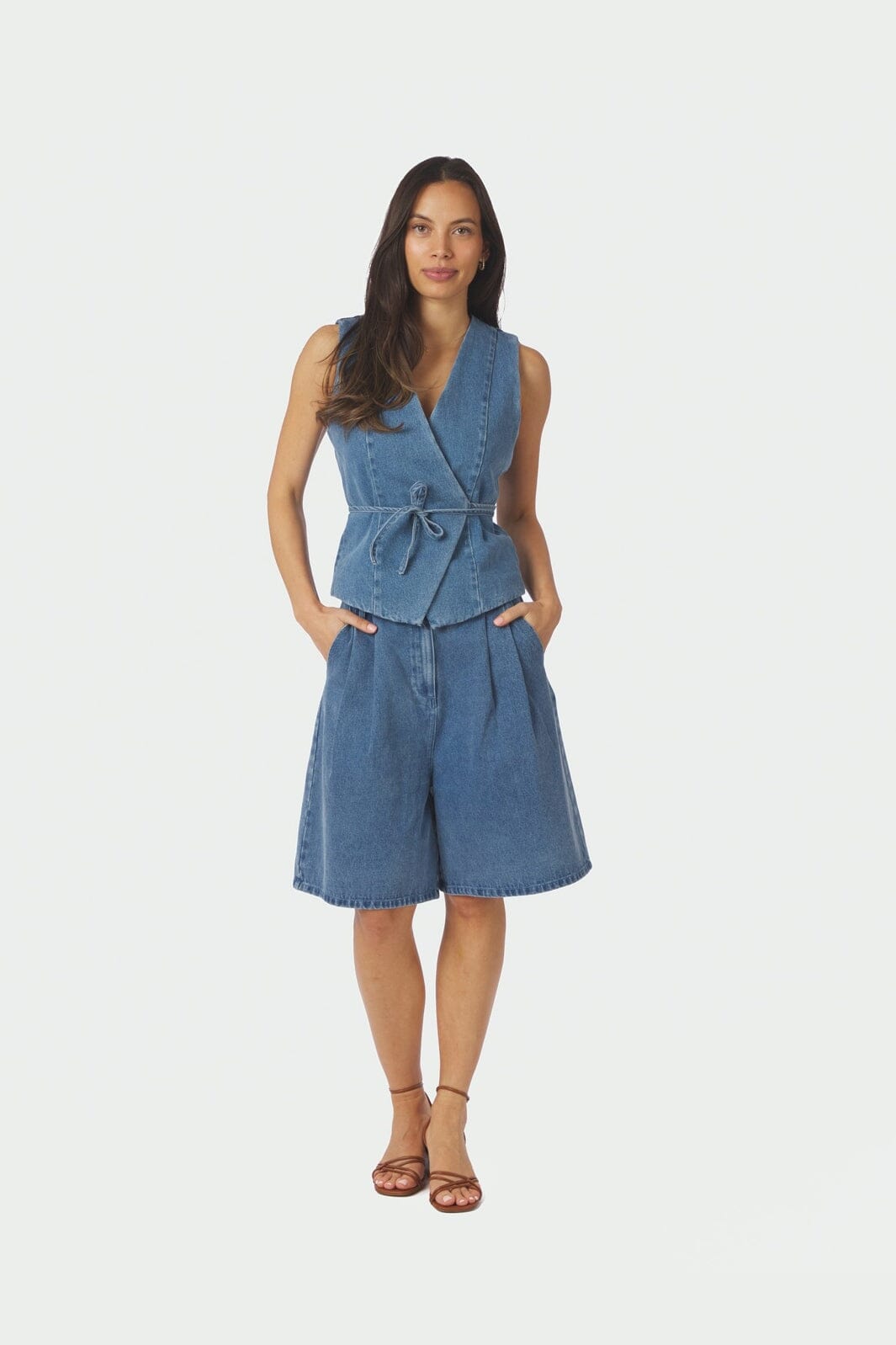 Neo Noir - Samara Denim Waistcoat 168983 - 140 - Blue