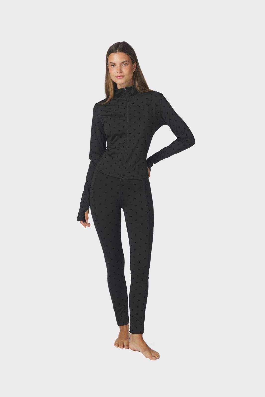 Neo Noir - Samie Pocket Dot Leggings 170723 - 100 - Black