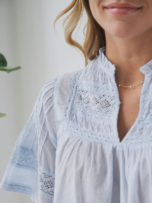 Neo Noir - Siama S Voile Blouse 164703 - 145 - Light Blue Bluser 