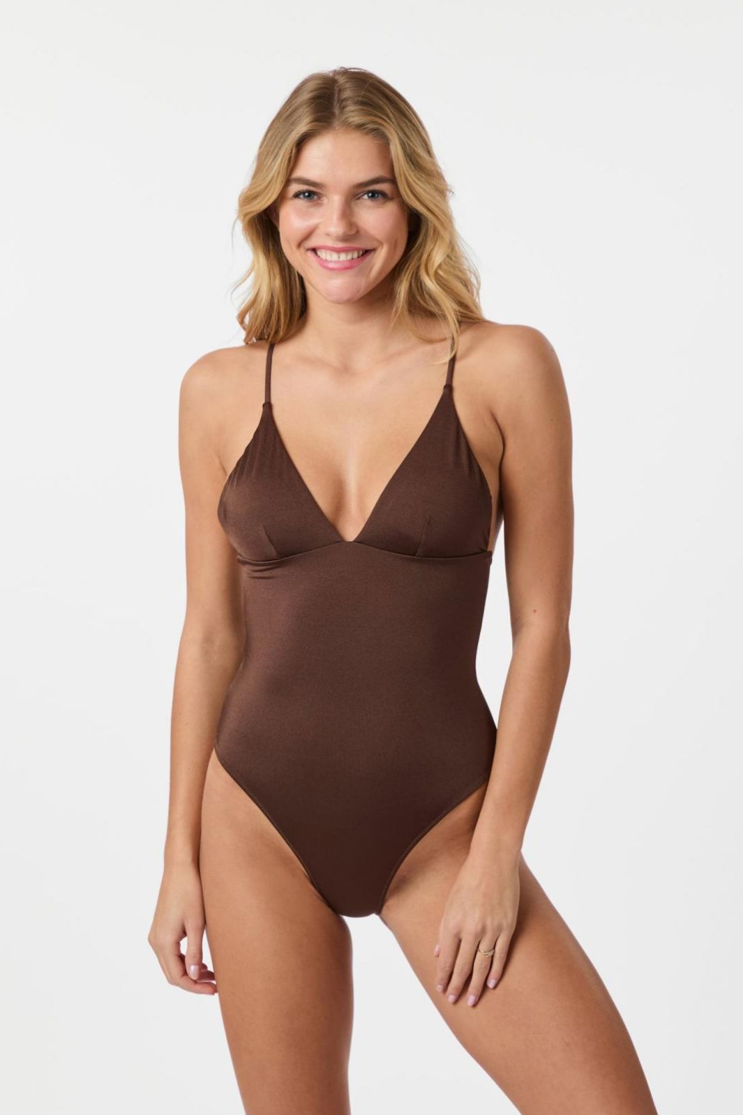 Neo Noir - Skin Shell Swimsuit - Brown Badedragter 