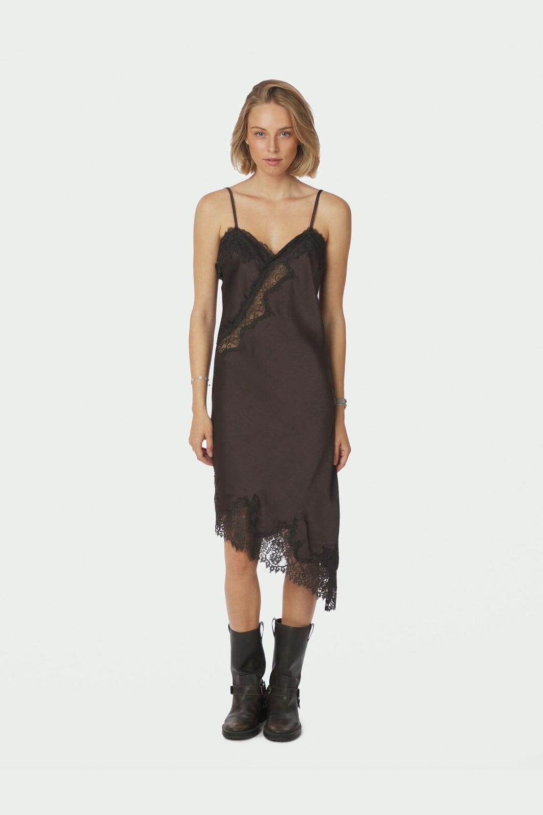Neo Noir - Sorelle Lace Dress 167411 - 676 - Dark Brown